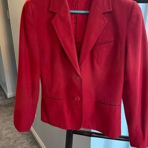 Red wool blazer - S